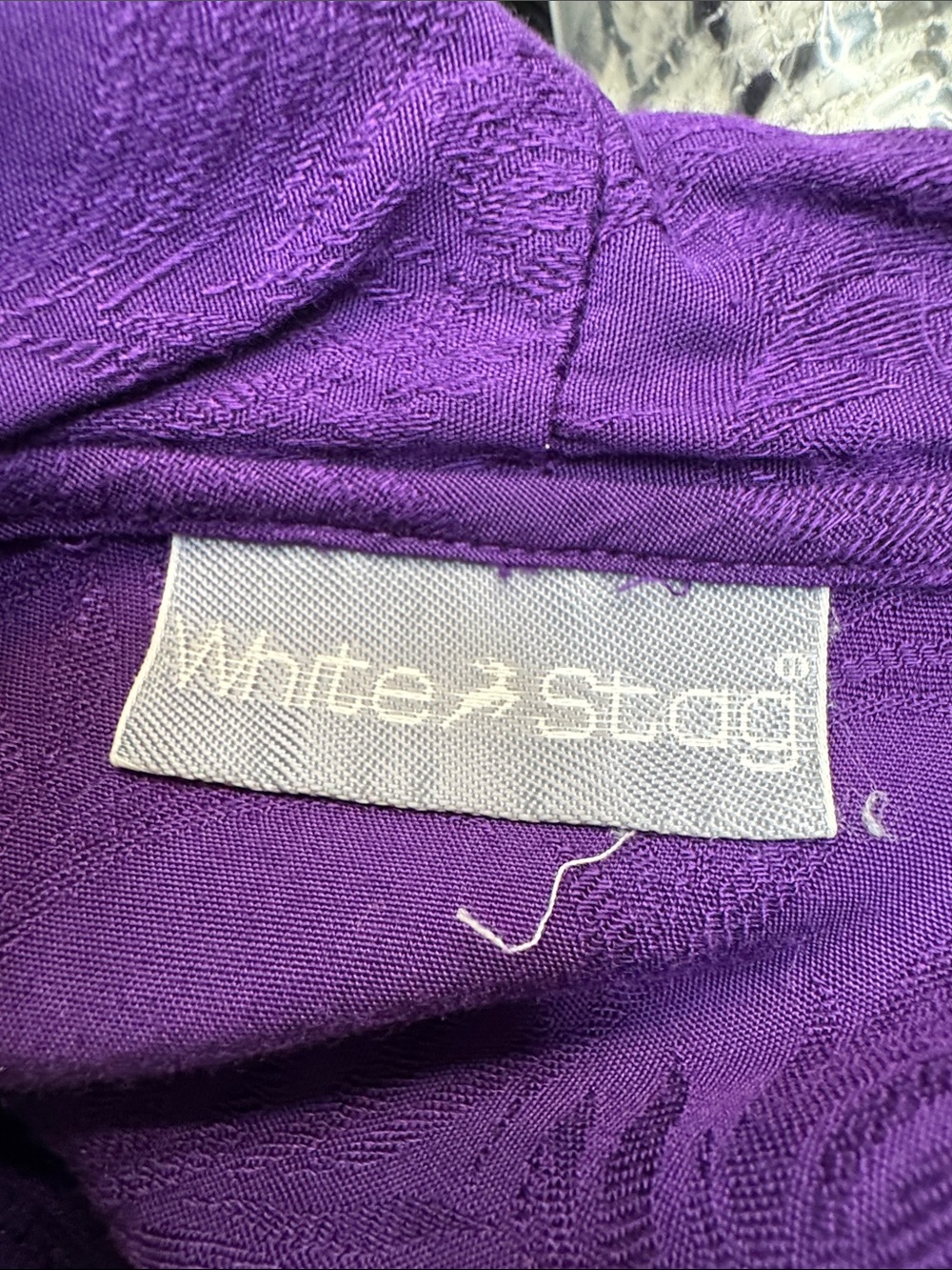 Vintage White Stag Purple Tie-Neck Button-Front Blouse - Picture 10 of 11